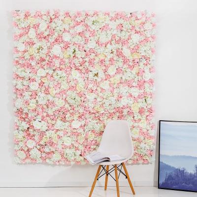 China Eco-friendly Home Decorative Artificial Cloth Rose Wall Vertical Panel Plant Backdrop Flower Row for Wedding for sale