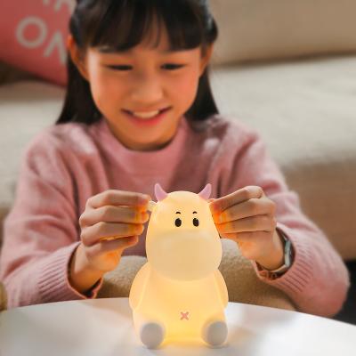 China 2021 New Product Ideas Amazon Cow Kids Room Faucet Touch Switch Cute Baby Kids Night Light for sale