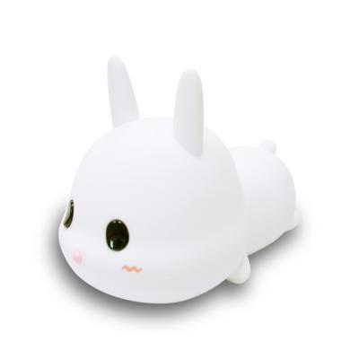 China Modern USB Rabbit Soft Filling Silicone Baby Room Led Night Lamp Sleep Night Light for sale