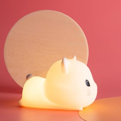 China Mini USB Novelty Top Selling Amazon Theme Park Silicone Decorative Rechargeable Cat Kids Night Light LED Night Light for sale