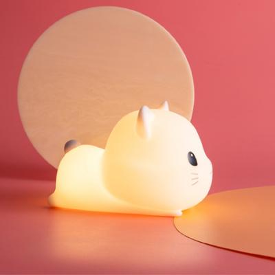 China Wholesale Creative Cute Animal Sleep Led Puppy Cat Night Light Lamp For Children Room Design Bed Cartoon Baby Room for sale