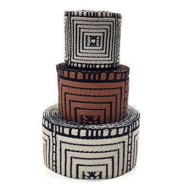 China Other Custom Square Pattern Polyester Jacquard Strap 60 Mm Major Pattern Strap for sale