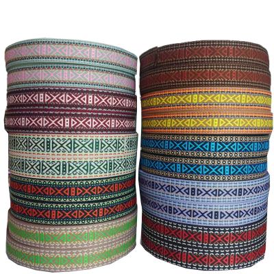 China High tenacity 2 inch jacquard polyester high quality webbing for bag strap 50MM pattern for sale