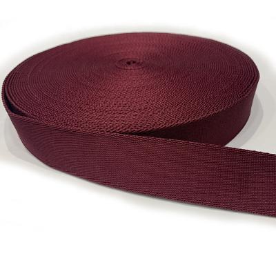 China Slipper Use 4cm Wide Thick 100% Polyester Claret 2mm Thick Webbing for sale