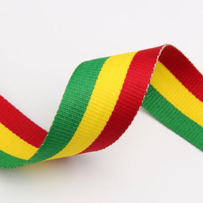 China Red/yellow/green 35mm viable polyester webbing for medal for sale