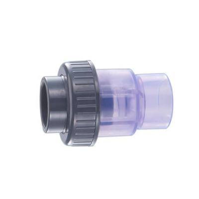 China General China Source Manufacturer Wholesale PVC Union Check Valve Transparent Single Spring Type For Water Treatment for sale