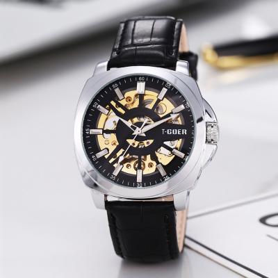 China Non-specific 2021 wholesale mechanical dial cavity leather strap fashion men watch luxury GM8122 for sale