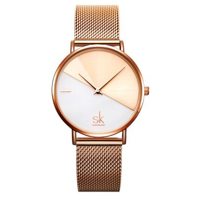 China Non-specific luxury women's brand W1103 private label contrast color Japan quartz dial original high quality mesh band for sale