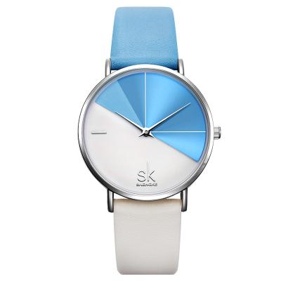 China Non-specific W1103 Customized Logo Fashion Contrast Color Dial Japan Quartz Leather High Quality Woman Wrist Watch for sale