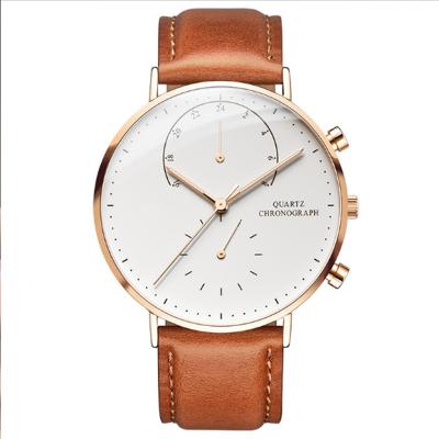 China Japan Miyota custom made high quality quartz movement back stainless steel logo non-specific genuine leather wristwatches for sale