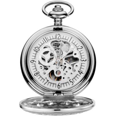 China PM7013 net spider model high quality antique hollow out movement cover imported mechanical pocket watches for sale