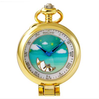 China Modern Multi Functional Funny Modern Pocket Watch Magnifier Mechanical Fantastic Table Clock PM7017 for sale