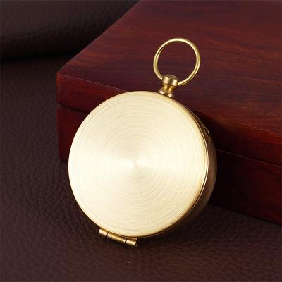 China New Antique Portable C0001 Travel Increasing Outdoor Classic Brass Luminous Compass Camping Pocket Watch Style for sale