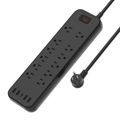 China New Travel US Power Strip Universal Standard Wall Mount Surge Protector With USB Ports 12 Way Outlet Extension Plug Charging Socket for sale