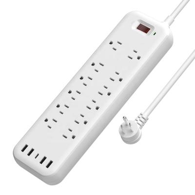 China New Travel Trend Charger Extension Power Socket 12 Way Outlet USA Plug USB Power Strip Surge Protector for sale