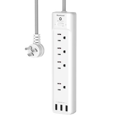 China Travel ODM Extension 4 Outlets 900J Surge Protector Plug 3 USB Charger Universal 6 ft AC USA Power Strip Plug for sale