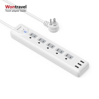 China Travel Wontravel Extension Board Cord Plug Surge Protector AC Outlet Cover Device USA Power Strip for sale