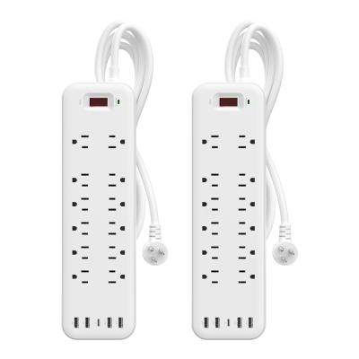 China US Wall Outlet Surge Travel USB Power Strip 12 Way Outlet Supplement Type C Power Extension Protector for sale