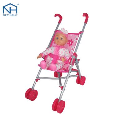 China DIY TOY Baby Umbrella Doll Stroller with soft baby - doll toys for girl for sale