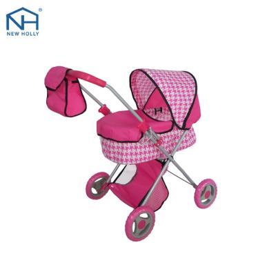 China Lightweight Metal Tube PP 150D Polyester Doll Stroller Doll Pram Toy For Girls for sale