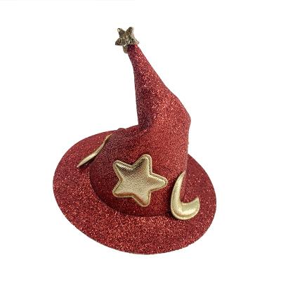 China Wholesale Funny Recyclable Kids Halloween Decoration Halloween Hair Accessories Magician Hat Hairpin for sale