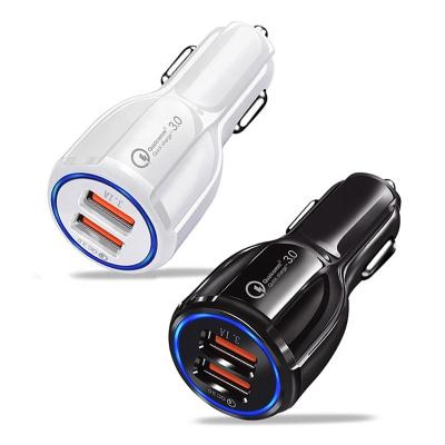 China Fast charging Smart mobile phone car charger 12v-24v 2A output dual usb car charge adapter for iphone for samsung for huawei for sale