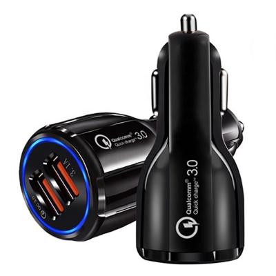 China Fast charging Car Charging Accessories Dual Usb Car Charger Adapter 2 Usb Port Led 3.1a Smart Car Charger For Iphone for sale