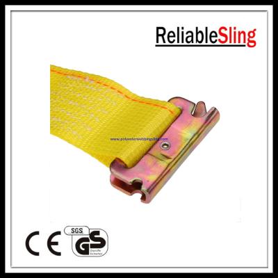 China Yellow E Track Ratchet Straps with Spring E - Fittings Length 12feet / 16feet / 20feet for sale