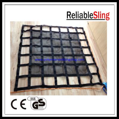 China Construction and Industrial Webbing Cargo Net with Small ratchet and D ring for sale