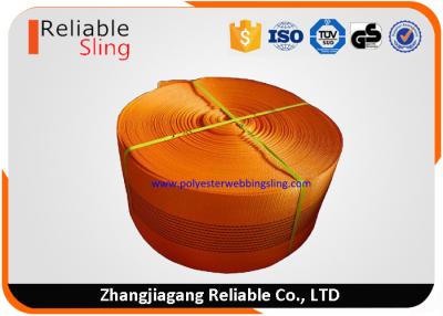 China CE Approved 10 Ton Orange  Polyester Sling Webbing For Heavy Duty Lifting Sling for sale