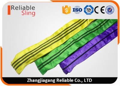 China Heavy Duty Round Polyester Webbing Slings Endless Web Sling For Port Loading Unloading for sale