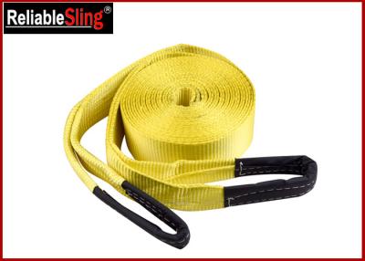 China Orange Heavy Duty Lashing Straps Flat Belt With Loop Ends With Break Strength 15,000 Lbs for sale