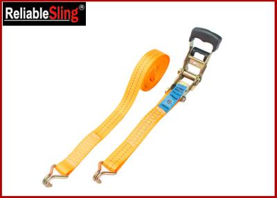 China Breaking Strength 50mm 5T Heavy Duty Ratchet Tie Down Strap With One PVC blue label for sale