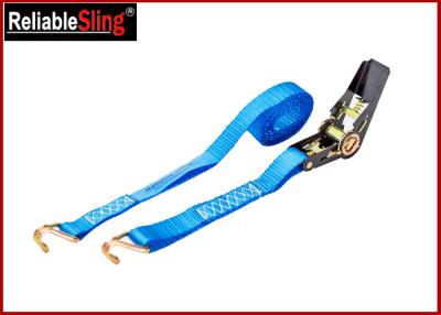 China 25mm 1T Breaking Strength Durable Ratchet Tie Down Strap , J Hook ratchet straps for sale