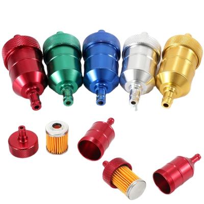 China 5 Color Aluminum Universal Motorcycle 8mm Gasoline Gas Fuel Filter Cleaner CNC For Dirt Bike ATV Quad Oil Inline Gas Fuel Filter HK205FS for sale