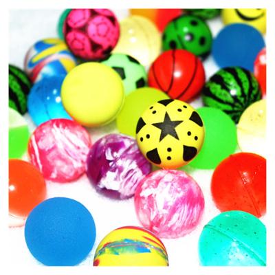 China 2022 New Arrival 32mm Rubber Material Mixed Color Hot Selling Bouncy Balls For Kids Jumping Toy Balls Mini Solid Floating Funny Gashapon for sale