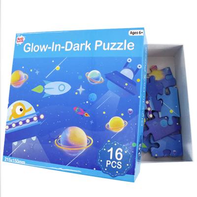 China Hot Sale Luminous Toy Glow-In-Dark Puzzle For Kids Children Educational Toys Blue Cardboard Jigsaw Puzzles For Gifts Brain Teasers for sale