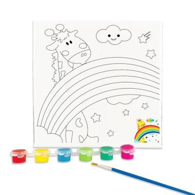 China Oil Kids Educational Toy 20*20cm Diy Coloring Paintings Painting Kits On Canvas With Frame For Kids for sale