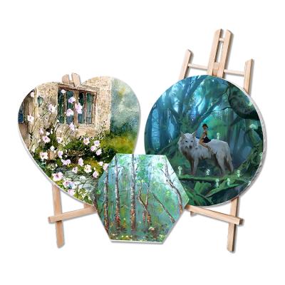 China Wholesale Stretched Artist Primed Canvas Frames Heart Shaped Painting Blank For Acrylics for sale