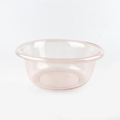 China Sustainable Transparent color portable plastic basins kitchen plastic basin multi-purpose plastic round washbasin for sale