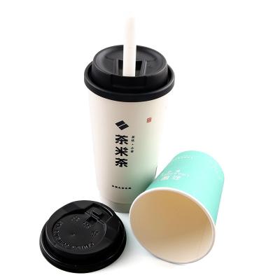 China Disposable Cardboard Papercup Disposable Paper Cardboard Cups Takeaway Ice Cream Coffee 6oz Double Wall To Go Cup With Lid for sale