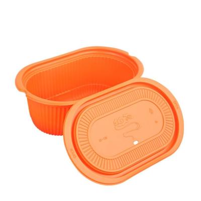 China Disposable Food Container Maker Takeaway Food Self Heating Rectangular Plastic Container With Lid for sale