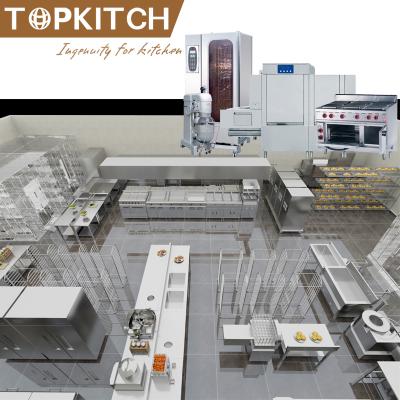 China Fast Food / Canteen / Airport / KTV Cafe / / One Stage Solution Compact Design Luxurious Modern Commercial Kitchen Equipment China for sale