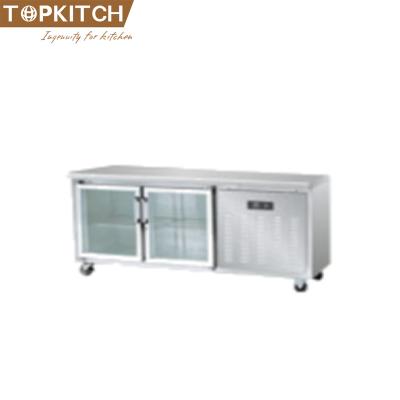 China Commercial deli kitchen project kitchen using stainless steel freezer with glass doors for sale