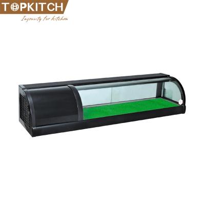 China Single-temperature Fan Cooling System Europe Brand Compressor Tempered Front Glass Sushi Showcase Cooler for sale