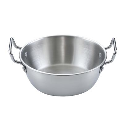 China Multifunctional Stainless Steel Viable Korean Seasoning Sauce With Outer Handle Rice Wine Bowl School Canteen Western Food for sale