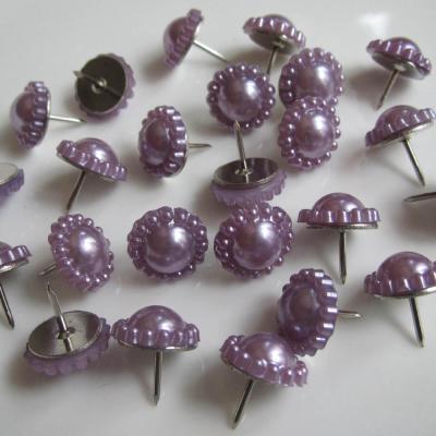 China ABS Acrylic Lace 13mm Imitation Pearl Thumbtack, Creative Color Imitation Pearl Thumbtack for sale