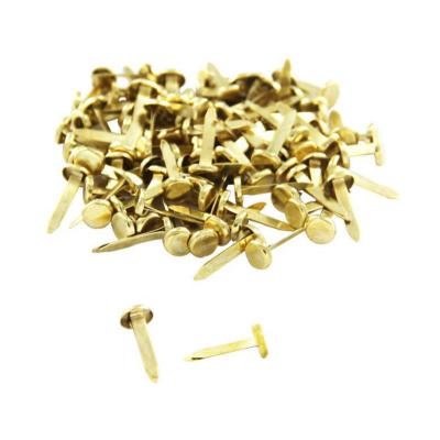 China Tipped steel brass plated pins, 1 in. paper fastener. length 100 per box for sale