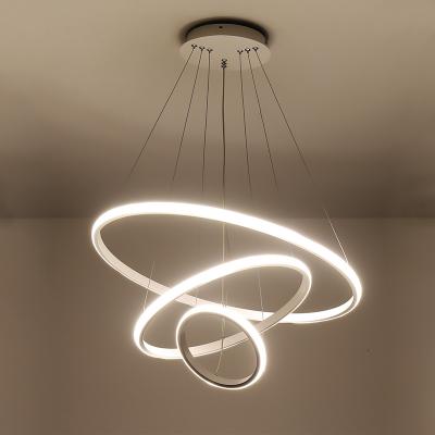 China Modern Simple Modern Indoor Aluminum Loop Ring Gold 80cm Chandeliers for sale