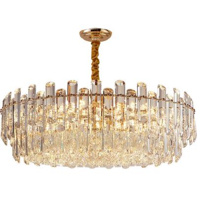 China European Modern Luxury Villa Living Room LED K9 Pendant Lighting Crystal Chandelier for sale